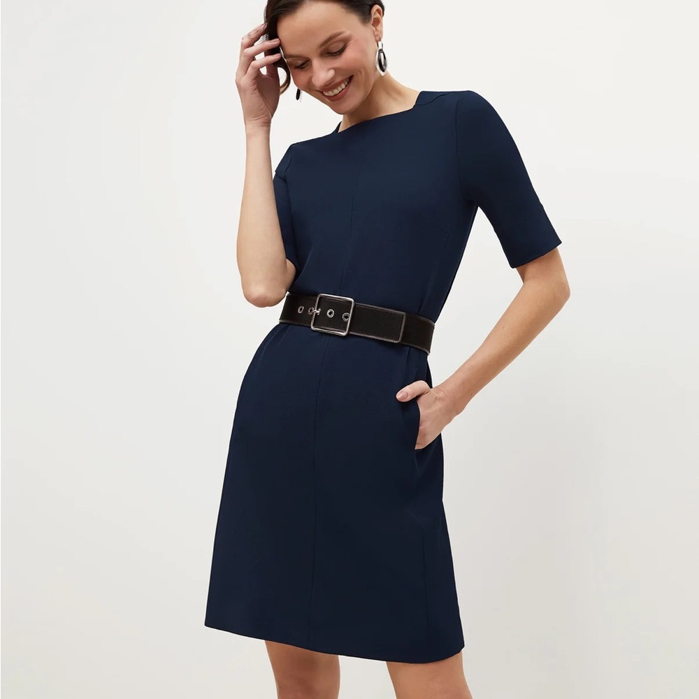 NWT MM LaFleur The Emily Dress - WonderTex in Galaxy Blue Sz 0 - Picture 13 of 16